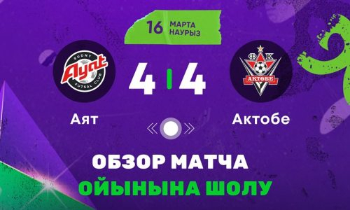 Видеообзор матча чемпионата Казахстана «Аят» — «Актобе» 4:4
