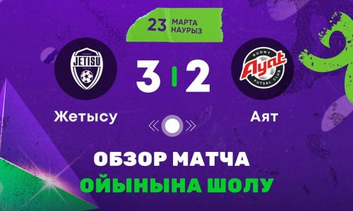Видеообзор матча чемпионата Казахстана «Жетысу» — «Аят» 3:2