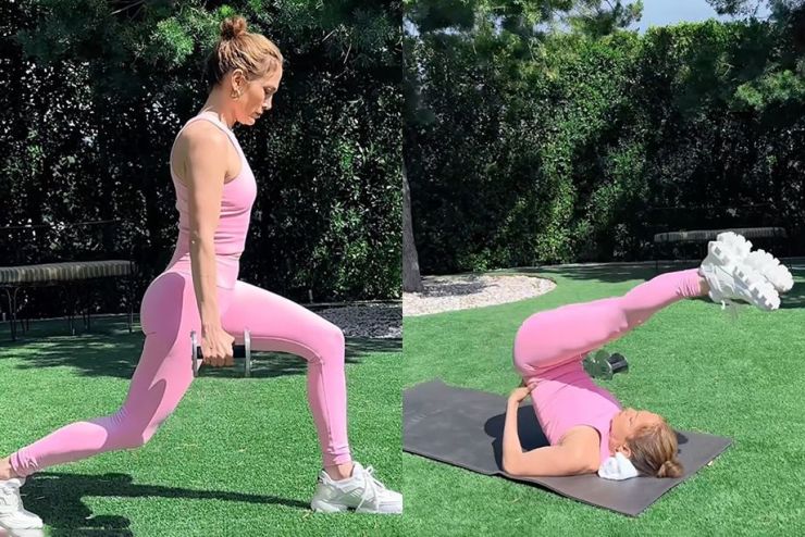 Дженнифер Лопес показала идеальную домашнюю тренировку для стройности. Фото