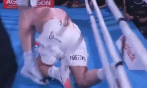 Нокаутом закончился титульный бой непобежденного украинского боксера. Видео
