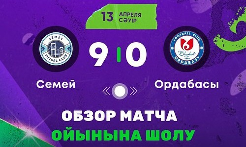Видеообзор матча чемпионата Казахстана «Семей» — «Ордабасы» 9:0