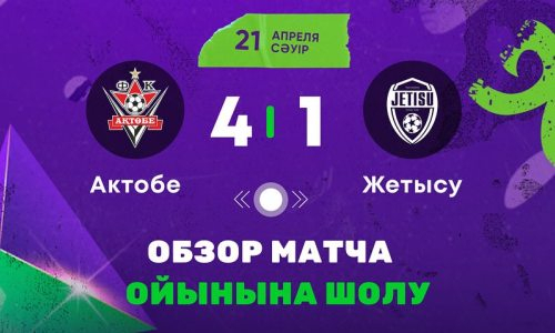 Видеообзор матча чемпионата Казахстана «Актобе» — «Жетысу» 4:1