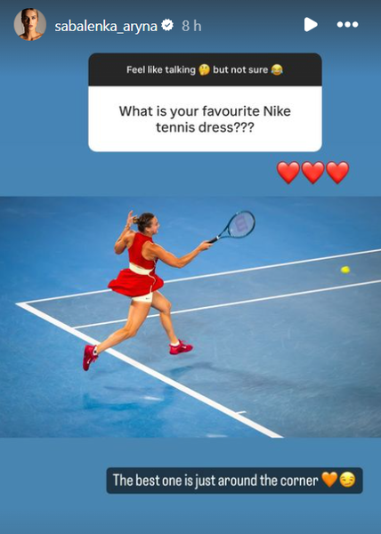 Арина Соболенко показала своё любимое теннисное платье