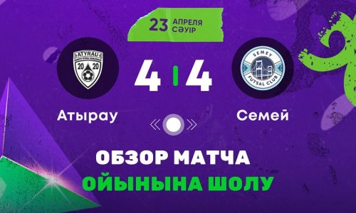 Видеообзор матча чемпионата Казахстана «Атырау» — «Семей» 4:4 