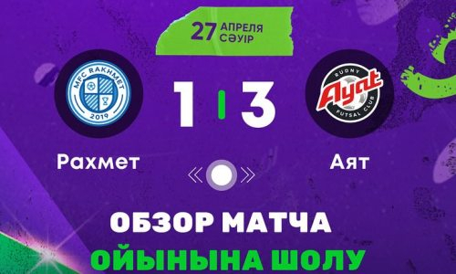 Видеообзор матча чемпионата Казахстана «Рахмет» — «Аят» 1:3