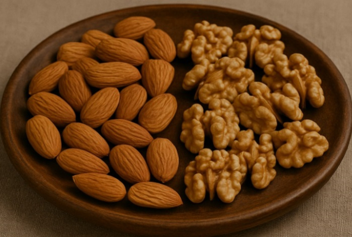 Миндаль или грецкие орехи — что полезнее есть для здоровья