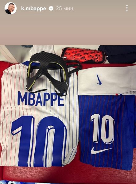 Мбаппе показал новую защитную маску перед матчем с Нидерландами на Евро-2024