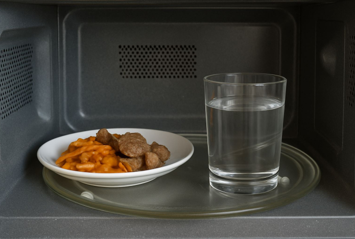 Зачем нужно обязательно ставить стакан с водой в микроволновку