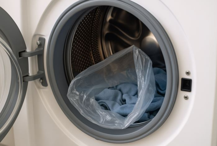 Зачем класть целлофановый пакет в стиральную машину — неожиданно полезный лайфхак