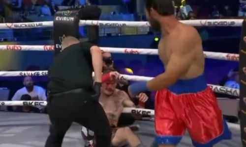 Жестоким нокаутом завершился дебютный бой «Казахского титана» в известном промоушне США