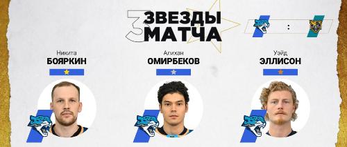 Три игрока «Барыса» признаны звёздами матча КХЛ с «Сочи»