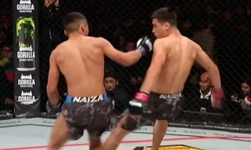 Брутальным нокаутом закончился бой казахстанца в ММА. Видео