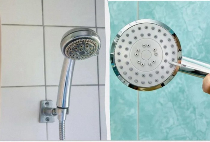 Известковый налет с лейки для душа отвалится сам — просто замочите ее в этом растворе