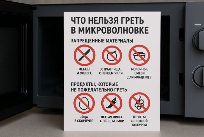 Что нельзя греть в микроволновке. Чек-лист запрещенных материалов и продуктов — проверьте себя