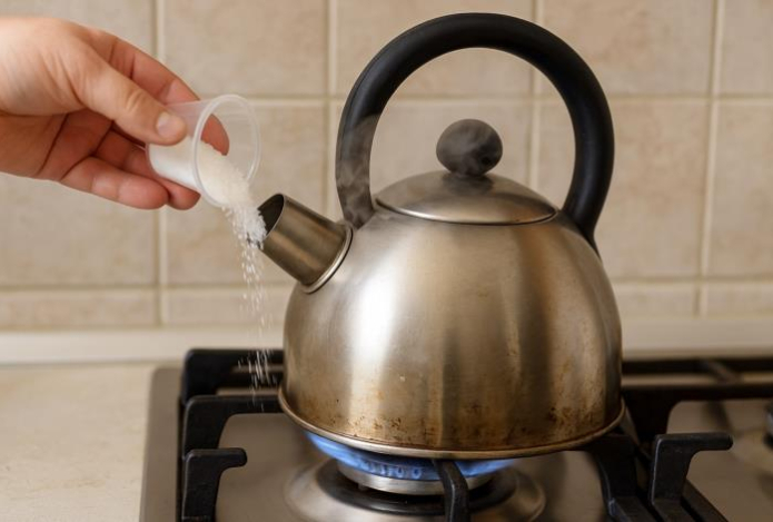 Засыпьте в чайник лимонную кислоту и поставьте кипятиться. Результат удивит абсолютно всех