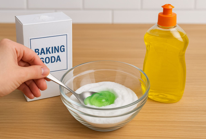 Зачем опытные хозяйки смешивают соду с гелем для посуды? Вы удивитесь
