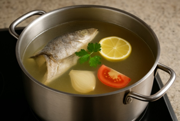 Всего две мелочи, а рыбный бульон становится в сотню раз вкуснее. Будет прозрачным, как слеза