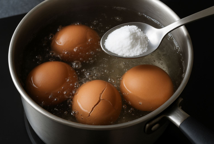 Яйца треснули во время варки? Срочно добавьте в воду это — и блюдо будет спасено