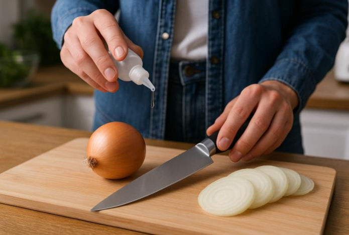 Чтобы не плакать при нарезке лука, смажьте нож этим. Секрет, который стоит знать всем