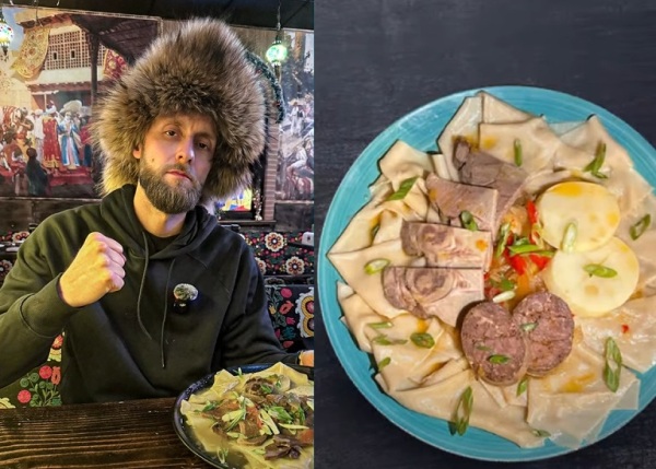 Американский ведущий надел тымак и съел бешбармак. Шавкат Рахмонов оценил