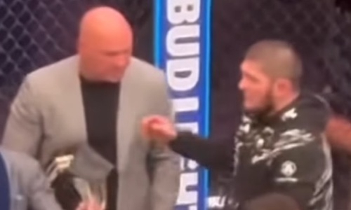 Хабиб Нурмагомедов пытался «украсть» пояс UFC и попал на видео