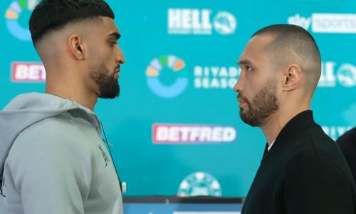 Экс-чемпион мира из Казахстана провел битву взглядов с непобежденным нокаутером перед боем за титул в Лондоне. Видео