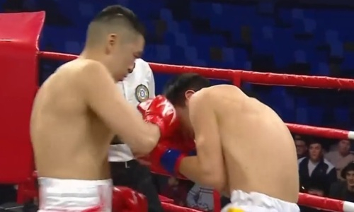 Тяжелым нокаутом завершился бой Казахстан — Узбекистан в профи-боксе