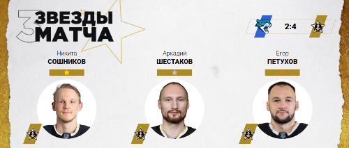 Форвард сборной Казахстана признан звездой матча КХЛ