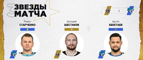 Три игрока сборной Казахстана стали звёздами матча КХЛ
