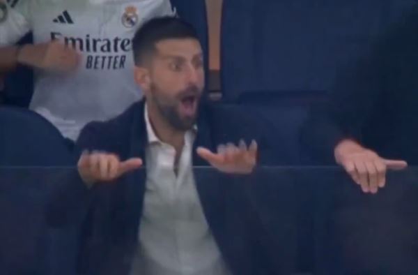 Камеры засняли забавную реакцию Джоковича на гол «Реала» на 93-й минуте