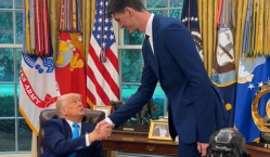 Гигант-баскетболист шокировал Дональда Трампа. Видео