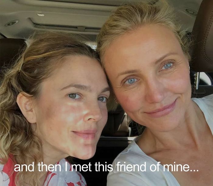 Кэмерон Диас и Дрю Бэрримор показали себя без макияжа и фильтров. Фото