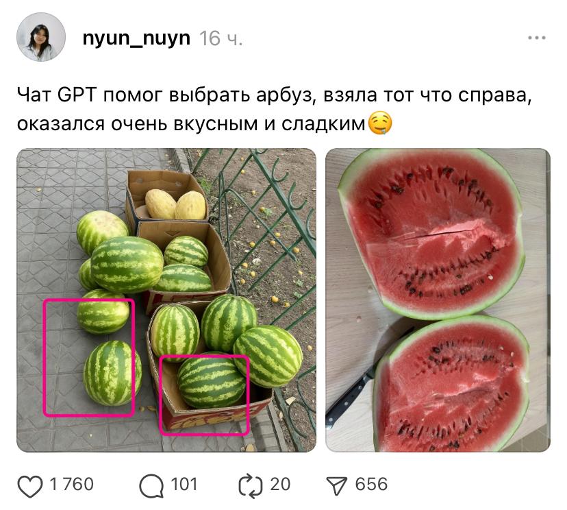 ЧатGPT помог казахстанке выбрать арбуз