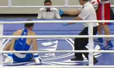 Нокаутом в первом раунде завершился финальный бой чемпионата Казахстана по боксу. Видео