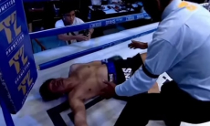 Брутальным нокаутом в первом раунде закончился бой «Казахского Титана». Видео