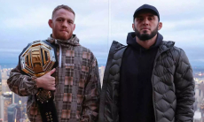 Чемпион UFC испугался во время битвы взглядов с Махачевым