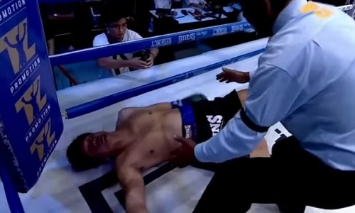 Брутальным нокаутом в первом раунде закончился бой «Казахского Титана». Видео