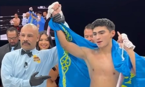 Казахстанский боксер нокаутировал мексиканца с 25 победами в дебютном бою в США