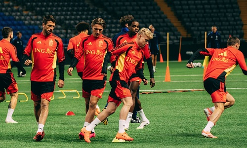 Сборная Бельгии провела тренировку в Астане перед матчем с Казахстаном