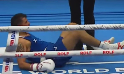 Тяжёлым нокаутом с одного удара закончился бой на чемпионате мира-2025 по боксу. Видео