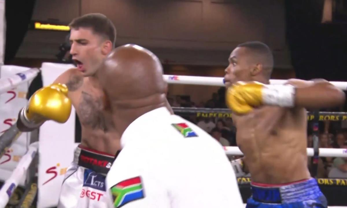 Нокаутом в первом раунде закончился бой за титул в весе Алимханулы. Видео