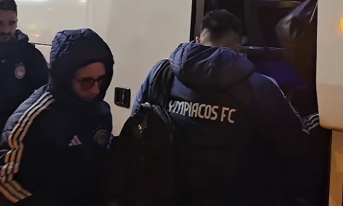 «Олимпиакос» прибыл в Астану на матч Лиги Чемпионов