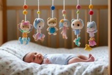Эксперты предупредили об опасности игрушек над кроваткой младенца