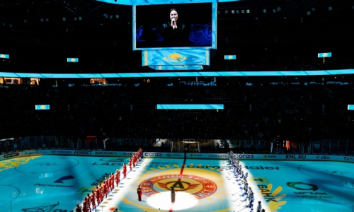 Россиянка не сдержала эмоций после исполнения гимна Казахстана на матче «Барыса»