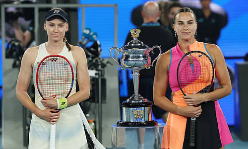 Закончился первый сет матча Елена Рыбакина — Арина Соболенко в финале Australian Open-2026