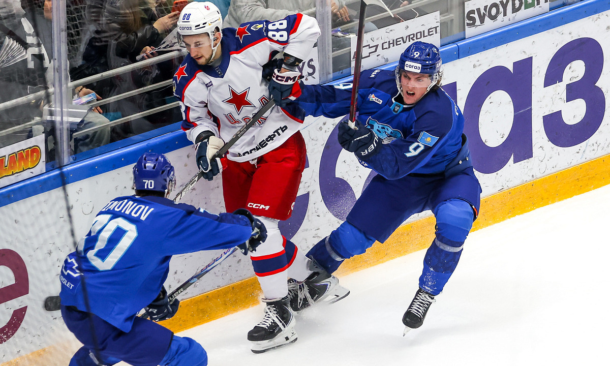 Фоторепортаж с матча КХЛ «Барыс» — ЦСКА 3:1