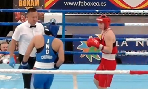 Разгромом закончился бой Казахстана за медаль турнира по боксу в Испании