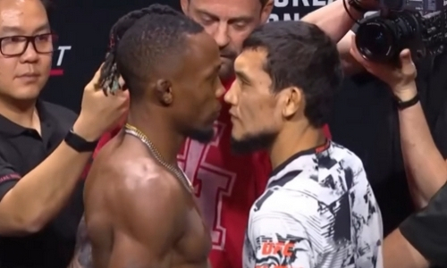 Алиби Идрис провел первую дуэль взглядов в UFC. Видео