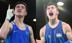 Лидеры сборных Казахстана и Узбекистана по боксу сошлись на скачках. Видео