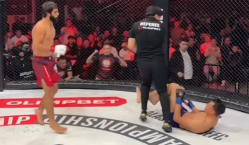 Убойным нокаутом за 70 секунд закончился бой Казахстан — Узбекистан в ММА. Видео